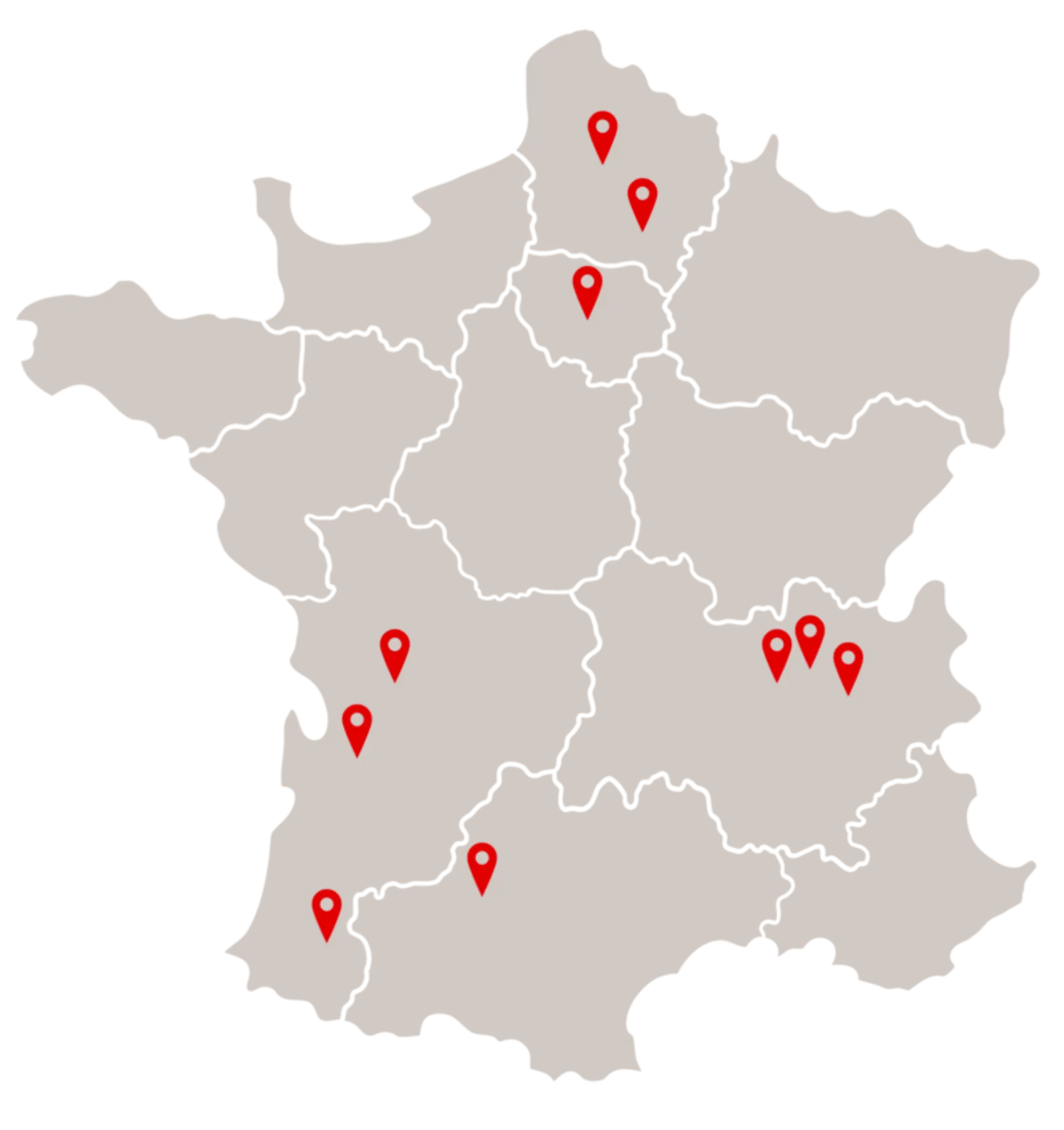 Carte de france de la présence de MyRoom